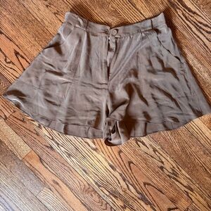 Elevenses Tan Wide-Leg Shorts - Size 2
